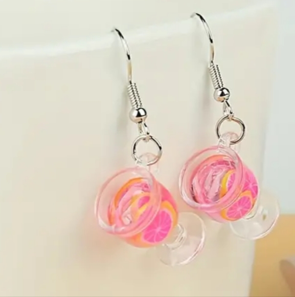 5 pairs of  Cute, Funny ,Milk Tea, Ice Cream, Bear, Candy Bottle Drop Earrings - Picture 6 of 7
